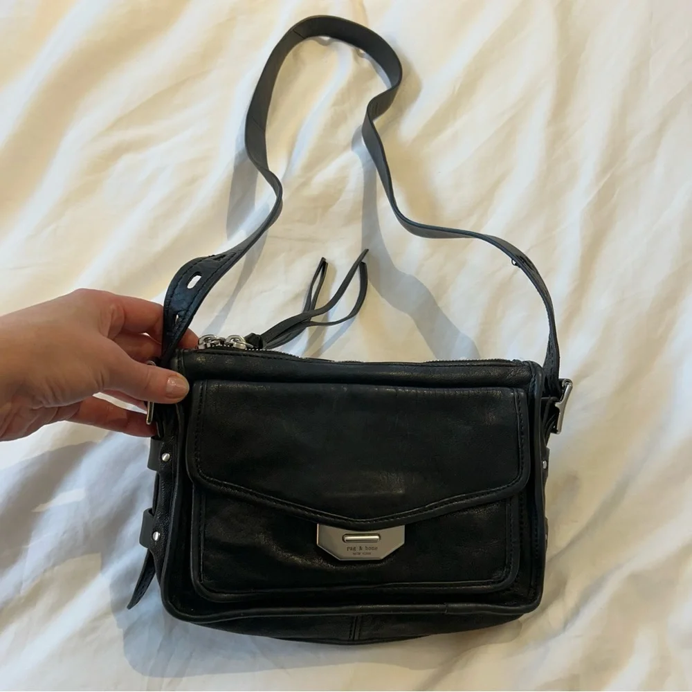 rag & bone Black Leather Field Bag - Picture 4 of 12